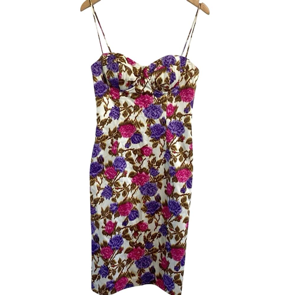 Millie New York Floral Print Dress Women’s Size 6 100% Cotton Wedding party